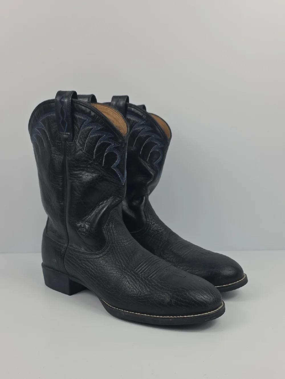Ariat 11 Inch Black Leather‎ Western Cowboy Boots Men's Size 10.5 EE
